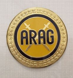 ARAG badge, metal, used
