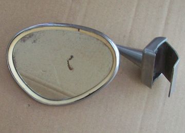 Moskwitsch 402 403 drops outside mirror left with dent, chrome-plated, used